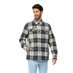Męska koszula flanelowa Jack Wolfskin VAN VIEW SHIRT M cotton white 41 - S - Koszule męskie - miniaturka - grafika 1