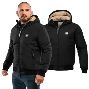 Kurtka zimowa z kapturem Pit Bull Elkwood III '24 - Czarna 3XL - Odzież taktyczna i umundurowanie - miniaturka - grafika 1