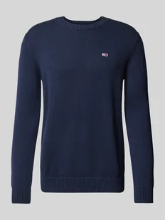 Sweter z dzianiny z wyhaftowanym logo - Swetry męskie - miniaturka - grafika 1