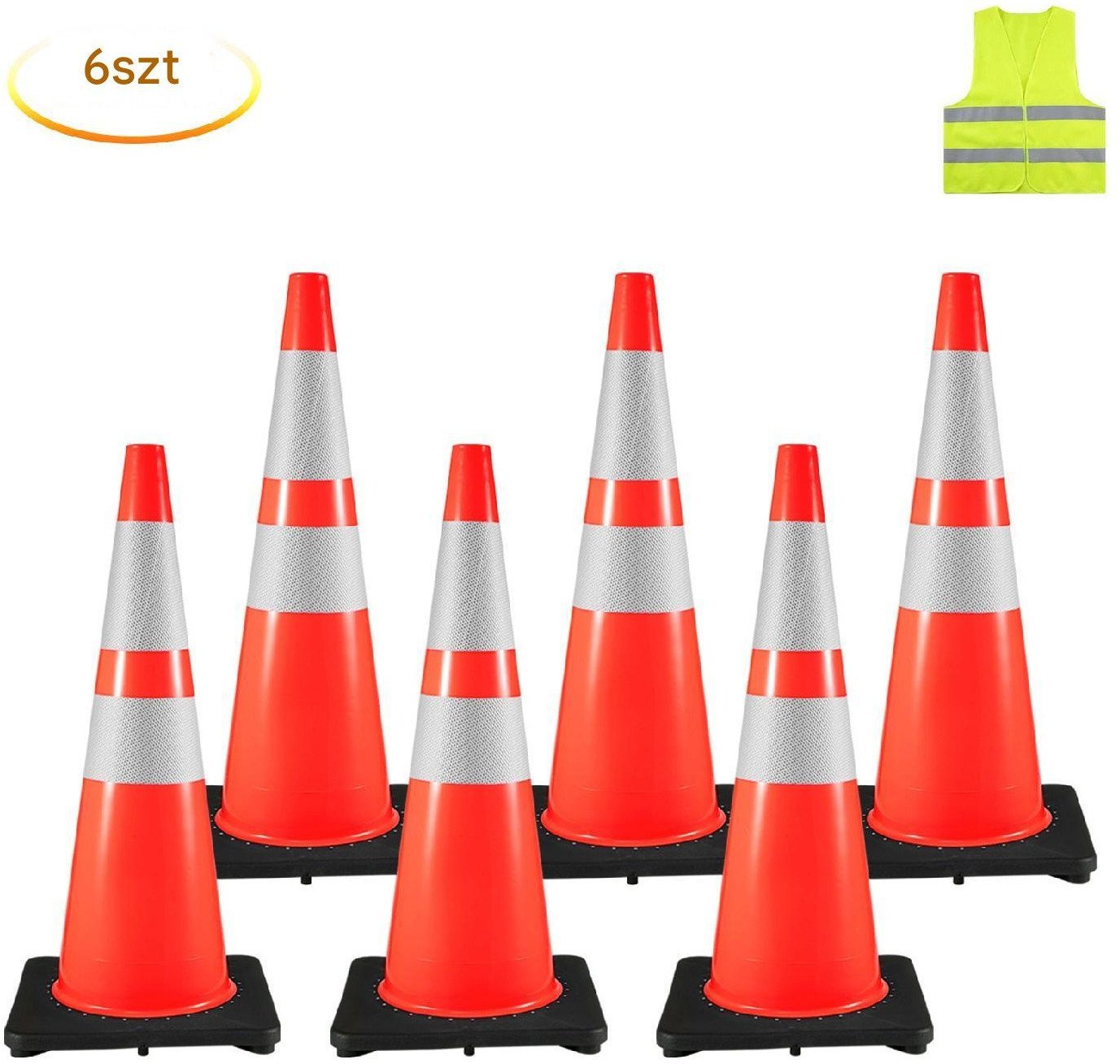 Pachołki Drogowe 92 cm 6 Sztuk