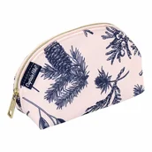 Kosmetyczki, organizery i kuferki - Kosmetyczka damska do torebki w kwiaty różowa - miniaturka - grafika 1