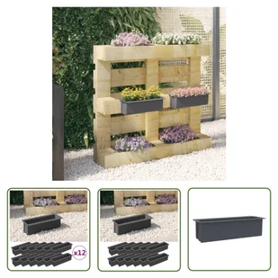 The Living Store Doniczki do palet - 12 szt. - szare - 36x13 -5x9 -5 cm - PP - Doniczka Do Palet - Donice The Living Store Doniczki do palet - 12 szt. - szare - 36x13 -5x9 -5 cm - PP - Doniczka Do Palet - Donice - miniaturka - grafika 1