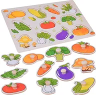 Układanki dla dzieci - Jokomisiada Układanka edukacyjna puzzle drewniane warzywa dopasuj 11ele ZA5258 - miniaturka - grafika 1