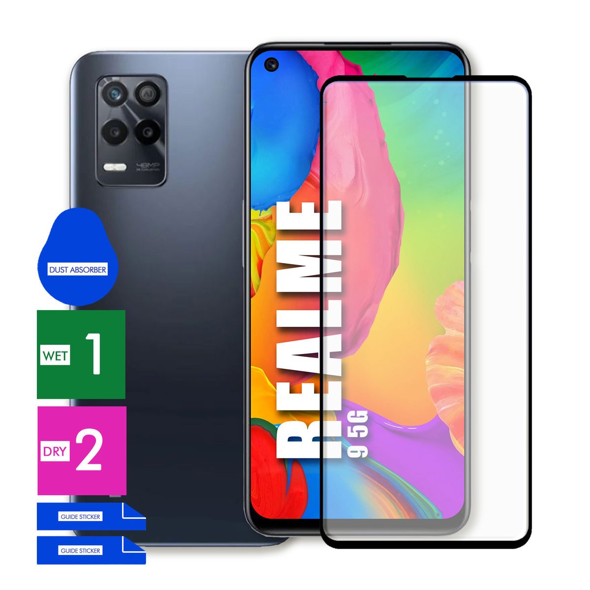 SZKŁO OCHRONNE DO REALME 9 5G HARTOWANE 9H PEŁNE CAŁY EKRAN 5D JAKOŚĆ