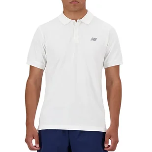 Koszulka New Balance MT41503WT - biała - Koszulki sportowe męskie - miniaturka - grafika 1