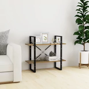vidaXL 2-poziomowy regał na książki brązowy 80x30x70 cm sosnowy 806455 - Regały - miniaturka - grafika 1