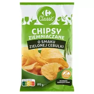 Chipsy - Carrefour Classic Chipsy ziemniaczane o smaku zielonej cebulki 80 g - miniaturka - grafika 1