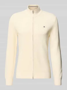 Kardigan z zamkiem błyskawicznym dwustronnym i wyhaftowanym logo - Swetry męskie Kardigan z zamkiem błyskawicznym dwustronnym i wyhaftowanym logo - Swetry męskie - miniaturka - grafika 1