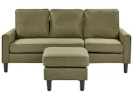 Sofy i kanapy - Sofa 3-osobowa z otomaną zielona AVESTA - miniaturka - grafika 1