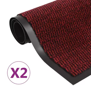 vidaXL Wycieraczki, 2 szt., prostokątne, 80x120 cm, czerwone - Wycieraczki - miniaturka - grafika 1