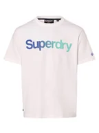 Koszulki męskie - Superdry T-shirt męski Mężczyźni Bawełna biały nadruk, M - miniaturka - grafika 1