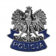 Broszki - Orzeł Metalowy Napis Policja na Czapkę Gabardynową Emblemat Galowy KGP - miniaturka - grafika 1