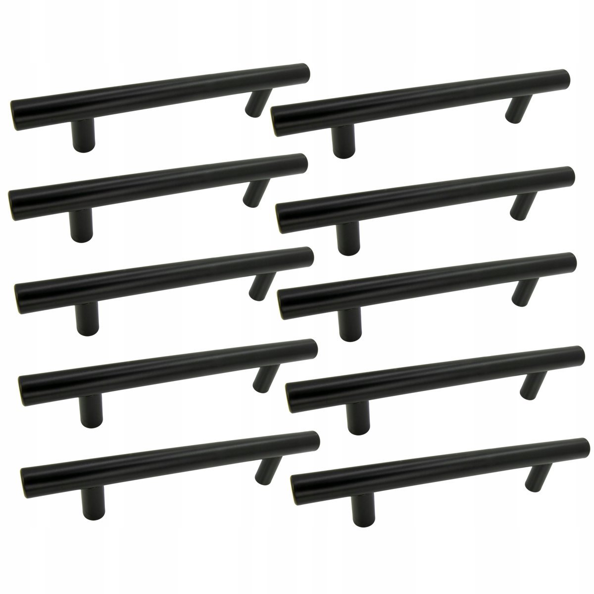 10 x Uchwyt meblowy Reling 128 mm czarny Metalowy uchwyt do szafek szuflad