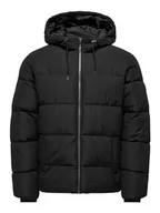 Kurtki męskie - ONLY & SONS Onsmelvin Life Hood kurtka męska pikowana OTW Vd, czarny, XL - miniaturka - grafika 1