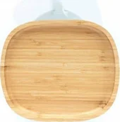 Miseczki i talerzyki dla dzieci - ECO RASCALS ECORASCALS Talerzyk bambusowy zprzyssawką szary - miniaturka - grafika 1