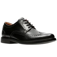 Półbuty męskie - Un Aldric Wing [black leather] - rozmiar 45 - miniaturka - grafika 1