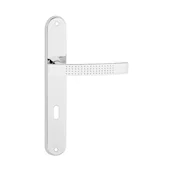 Klamki - Metal-Bud Klamka drzwiowa Astra z szyldem na klucz chrom - miniaturka - grafika 1