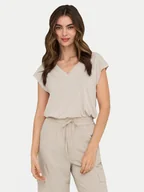 Koszulki i topy damskie - ONLY T-Shirt Free 15287041 Beżowy Regular Fit - miniaturka - grafika 1