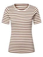 Koszulki i topy damskie - brookshire T-shirt damski Kobiety Bawełna brązowy|biały w paski, L - miniaturka - grafika 1