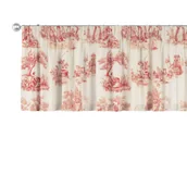 Zasłony - Dekoria Lambrekin na taśmie marszczącej tło ecru czerwone postacie 260 × 40 cm Avinon 396-132-15 - miniaturka - grafika 1