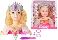 Zabawki kreatywne - Głowa Lalki do Stylizacji z Koroną + Akcesoria LEAN Toys - miniaturka - grafika 1