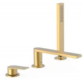 Baterie wannowe i prysznicowe - Tres Project bateria wannowo-prysznicowa 3-otworowa złoty mat 24-K 21116101OM - miniaturka - grafika 1