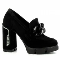 Mokasyny damskie - Zamszowe mokasyny na słupku CARINII - Carinii - miniaturka - grafika 1