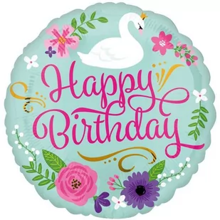 Amscan Balon foliowy "Swan - Happy Birthday", 18" CIR 35652 - Balony i akcesoria Amscan Balon foliowy "Swan - Happy Birthday", 18" CIR 35652 - Balony i akcesoria - miniaturka - grafika 1