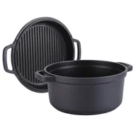 Zestawy garnków i patelni - Maestro Garnek z Patelnią Grillową 3.3L 24cm MR-4124 MR-4124 - miniaturka - grafika 1