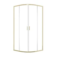Kabiny prysznicowe - language Kabina prysznicowa SEVANTE 90x90cm półokrągła przesuwna LANDA złota 1 szt. - miniaturka - grafika 1