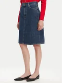 Spódnice - Tommy Hilfiger Spódnica jeansowa WW0WW45666 Granatowy Straight Fit - miniaturka - grafika 1