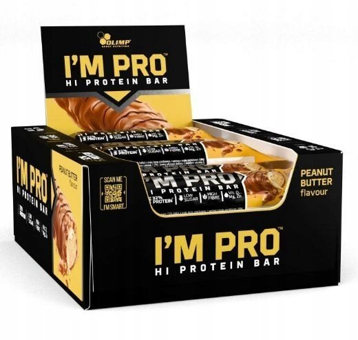 Baton białkowy Olimp I’M PRO Protein Bar smak masło orzechowe 40 g (15 sztuk)