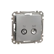 Gniazdka elektryczne - Schneider Gniazdo antenowe TV/SAT końcowe (4dB) SEDNA Design & Elements srebrne aluminium - miniaturka - grafika 1