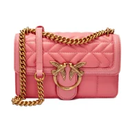 Torebki damskie - Pinko Skórzana torebka na ramię Quilted Love Birds - miniaturka - grafika 1