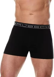 Bezszwowe bokserki męskie Brubeck Comfort Cotton BX00501 czarne - Majtki męskie - miniaturka - grafika 1