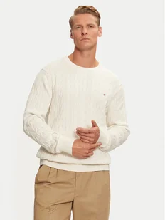 Tommy Hilfiger Sweter MW0MW33132 Biały Regular Fit - Swetry męskie - miniaturka - grafika 1