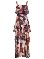 Sukienki - ApartFashion Damska sukienka szyfonowa, granatowa, wielokolorowa, normalna, Navy-Multicolor, 34 - miniaturka - grafika 1