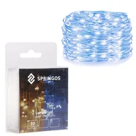 Oświetlenie świąteczne - SPRINGOS Lampki choinkowe  Lampki choinkowe 50 LED druciki mikro na baterie UNIWERSALNY 28325-uniw - miniaturka - grafika 1