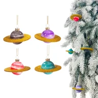 Bombki - BOMBKI CHOINKOWE KSZTAŁTKI KOMPLET 4 SZT BOMBKI W KSZTAŁCIE PLANET 7,5 cm BOMBKI CHOINKOWE BAŃKI I OZDOBY NA CHOINKĘ - miniaturka - grafika 1