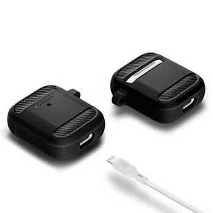 Spigen rugged armor apple airpods matte black - Akcesoria do słuchawek - miniaturka - grafika 1