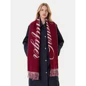 Apaszki i szaliki damskie - Szalik Tommy Hilfiger Script Logo AW0AW17786 Bordowy - miniaturka - grafika 1