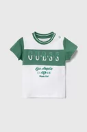 Koszulki dla chłopców - Guess t-shirt bawełniany dziecięcy kolor zielony wzorzysty - miniaturka - grafika 1