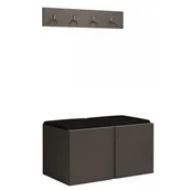 Meble do przedpokoju - Garderoba szafka na buty meble do przedpokoju z panelami tapicerowanymi ORION 6 dąb artisan biały grafit - miniaturka - grafika 1