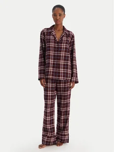 Tommy Hilfiger Piżama UW0UW06158 Bordowy Regular Fit - Piżamy damskie - miniaturka - grafika 1