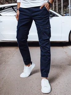Spodnie męskie bojówki typu jogger granatowe Dstreet UX4136 - Spodnie męskie - miniaturka - grafika 1
