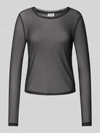 Bluzki damskie - Bluzka z długim rękawem o półprzezroczystym designie model ‘JUDITH’ - miniaturka - grafika 1