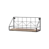 Lampy ścienne - Paul Neuhaus Kinkiet czarny z drewnem 46 cm z diodą LED i włącznikiem - Teline - miniaturka - grafika 1