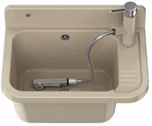 Zlewy i komory gospodarcze - Zlew Gospodarczy Beż Komora Pralnia Garaż Bateria - miniaturka - grafika 1