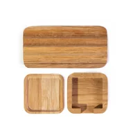 Przyborniki na biurko - Zestaw akcesorii drewniane organizery organizer biuro drewno dębowe - miniaturka - grafika 1