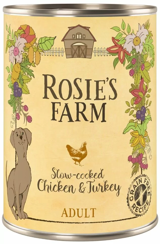 Rosies Farm Adult, 6 x 400 g - Dziczyzna i bażant z łososiem